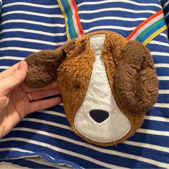 Mini Boden Kids' Stripe Puppy Pocket Appliqué Long Sleeve Top Sweatshirt 4-5y - Picture 5 of 10